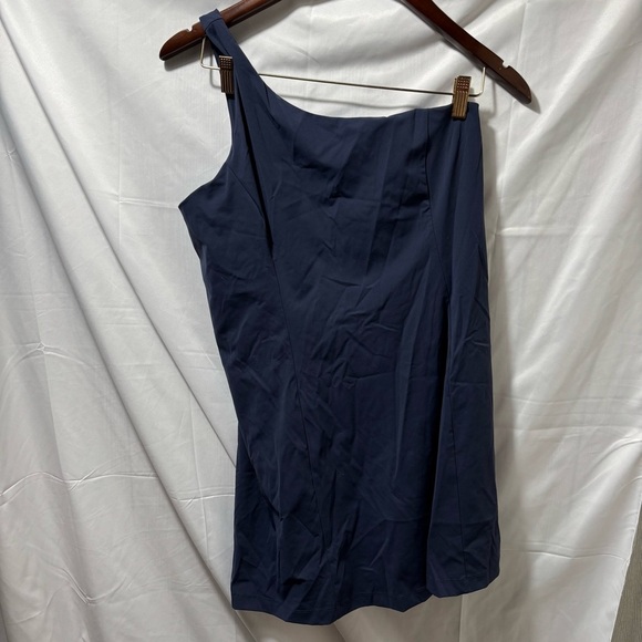 Outdoor Voices Women’s Large Navy Blue One Shoulder Mini Dress - Picture 1 of 5